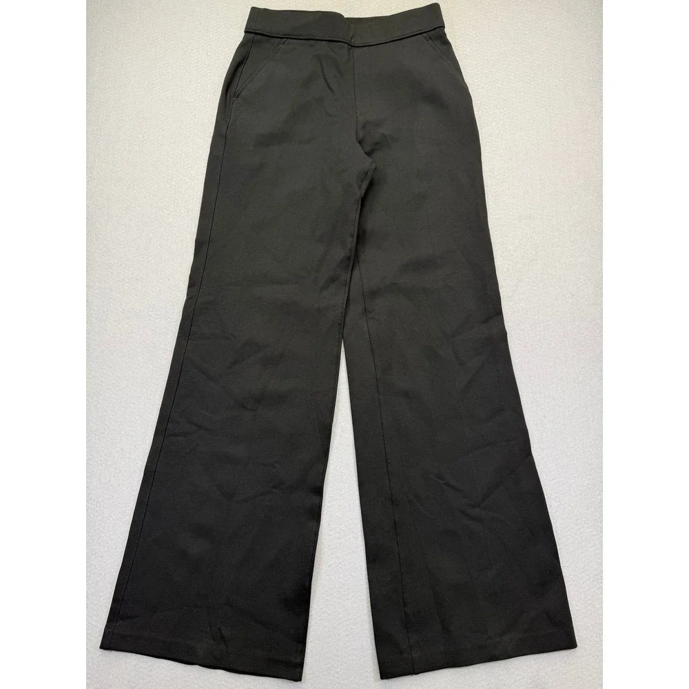 Spanx The Perfect Pant Wide Leg Black High Rise Pull On Trousers Womens Small